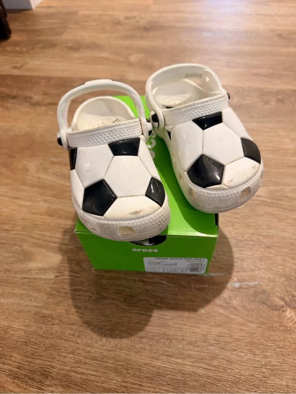 CROCS Kids Soccer Clog Sandals - White & Black